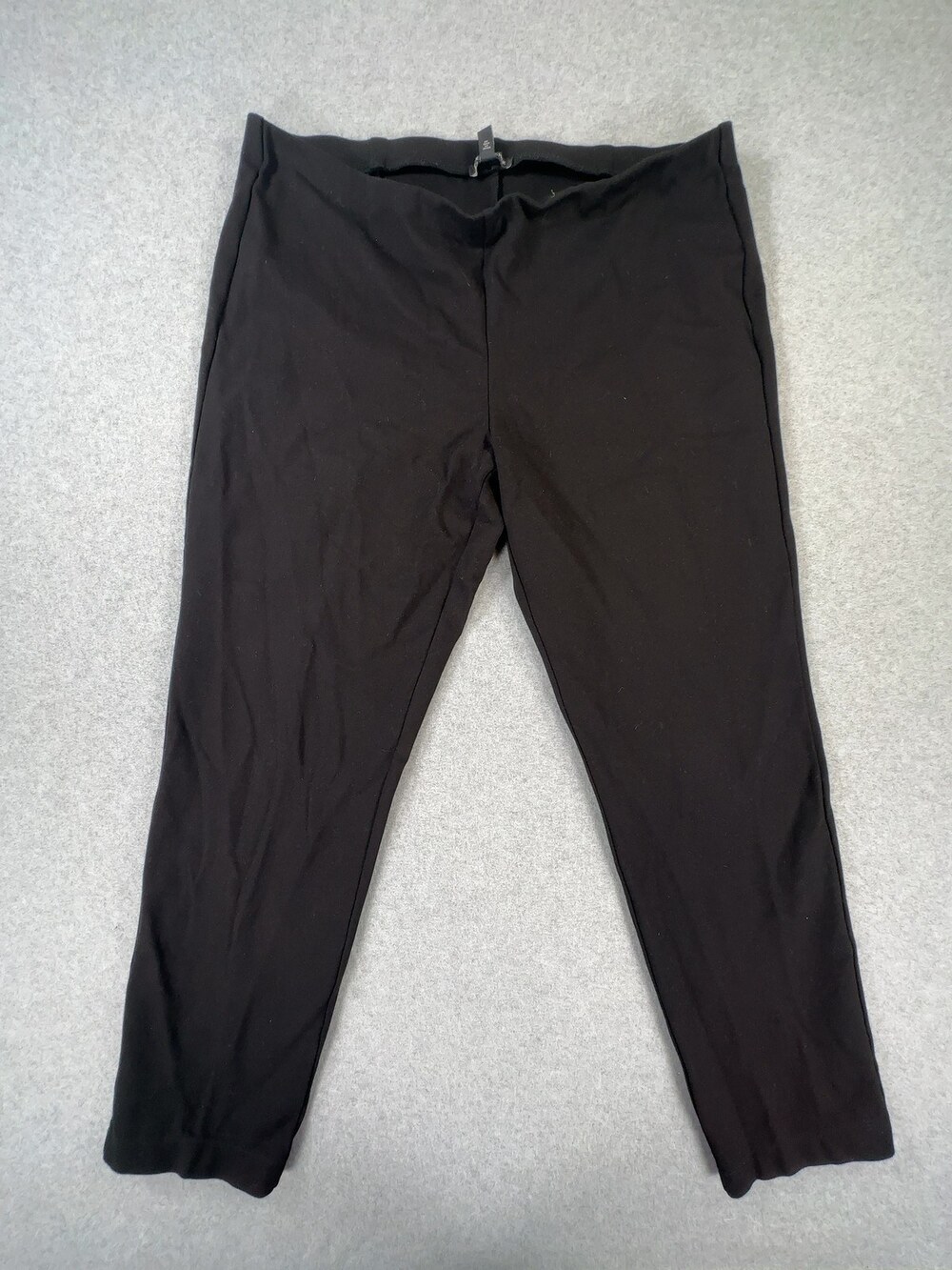 Eileen Fisher Slim Ankle Pants Stretch Pull-On Black Women's Size Large